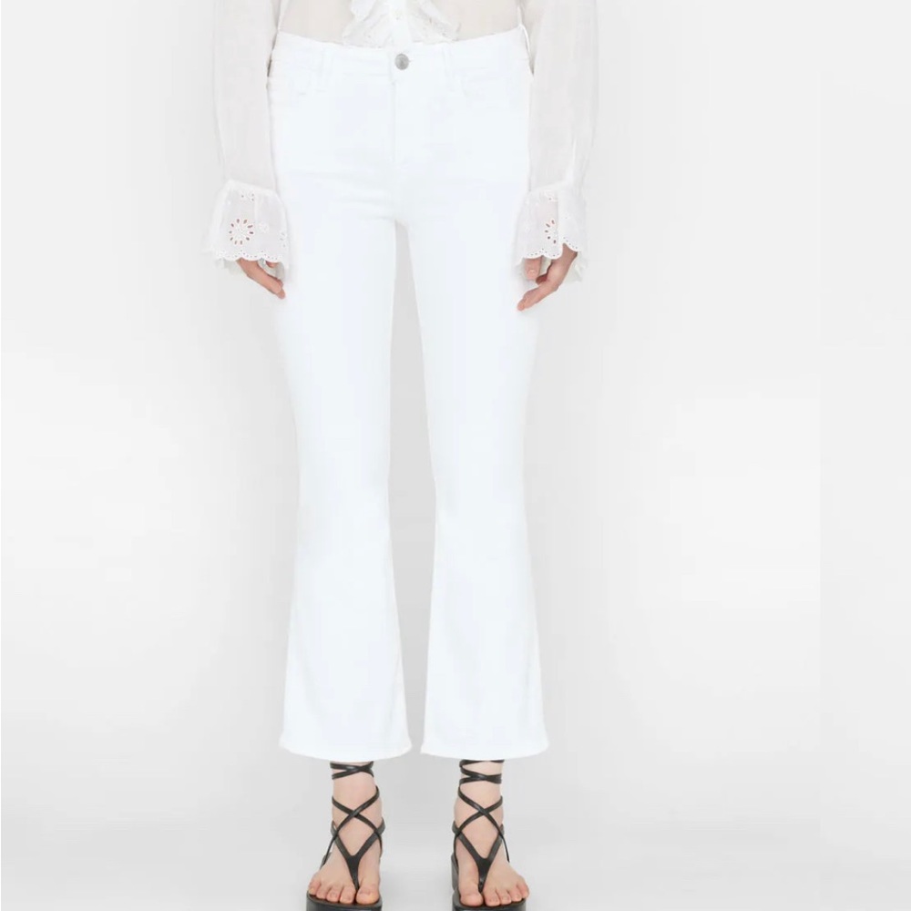 Brand New w/ Tags Sz 29 FRAME Women’s Le Crop Mini Boot cut Jeans Blanc White